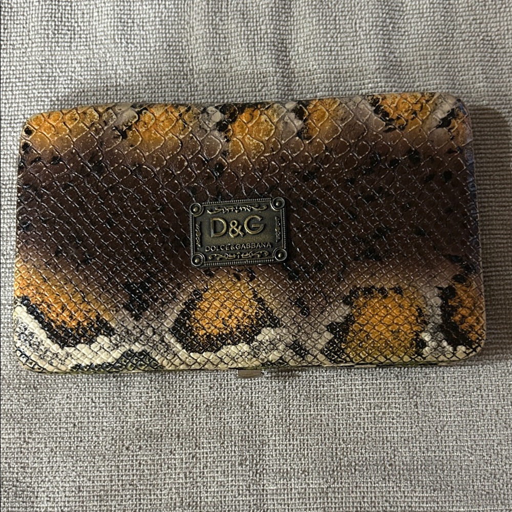 D&G Multicolor Snakeskin Clutch